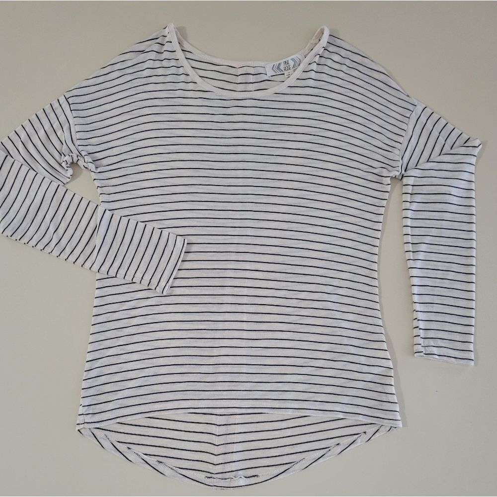 Pink Rose Striped Tunic Top